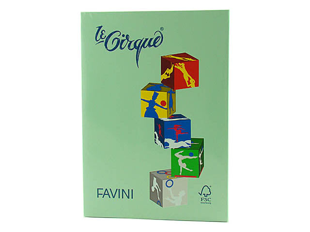 Risma fogli A4 Favini in colore verde 210x297mm 80gr