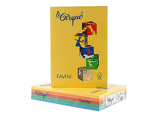 Risma fogli A4 Favini in colori assortiti 210x297mm 160gr