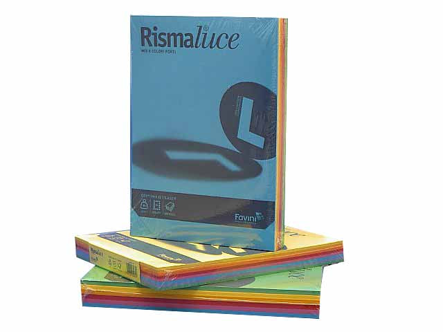 Risma fogli A4 Favini in colore assortiti 210x297mm 90gr