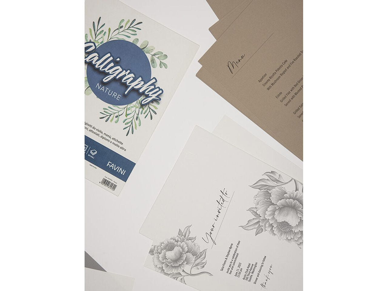 Carta calligraphy shiro eco a4 250gr 21x29,7cm 50 fogli legno