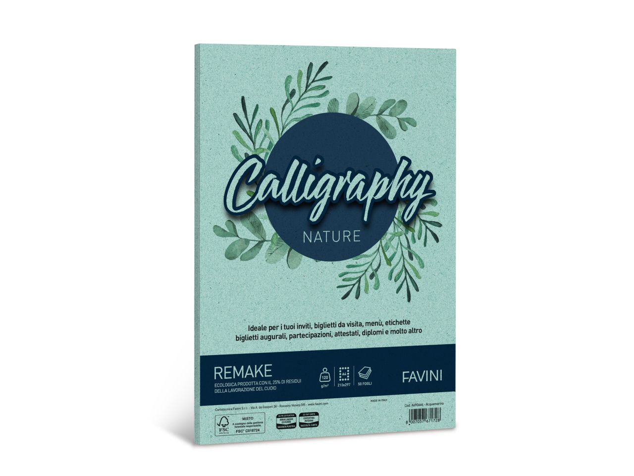 Carta calligraphy nature remake a4 120gr 21x29,7cm 50 fogli perla