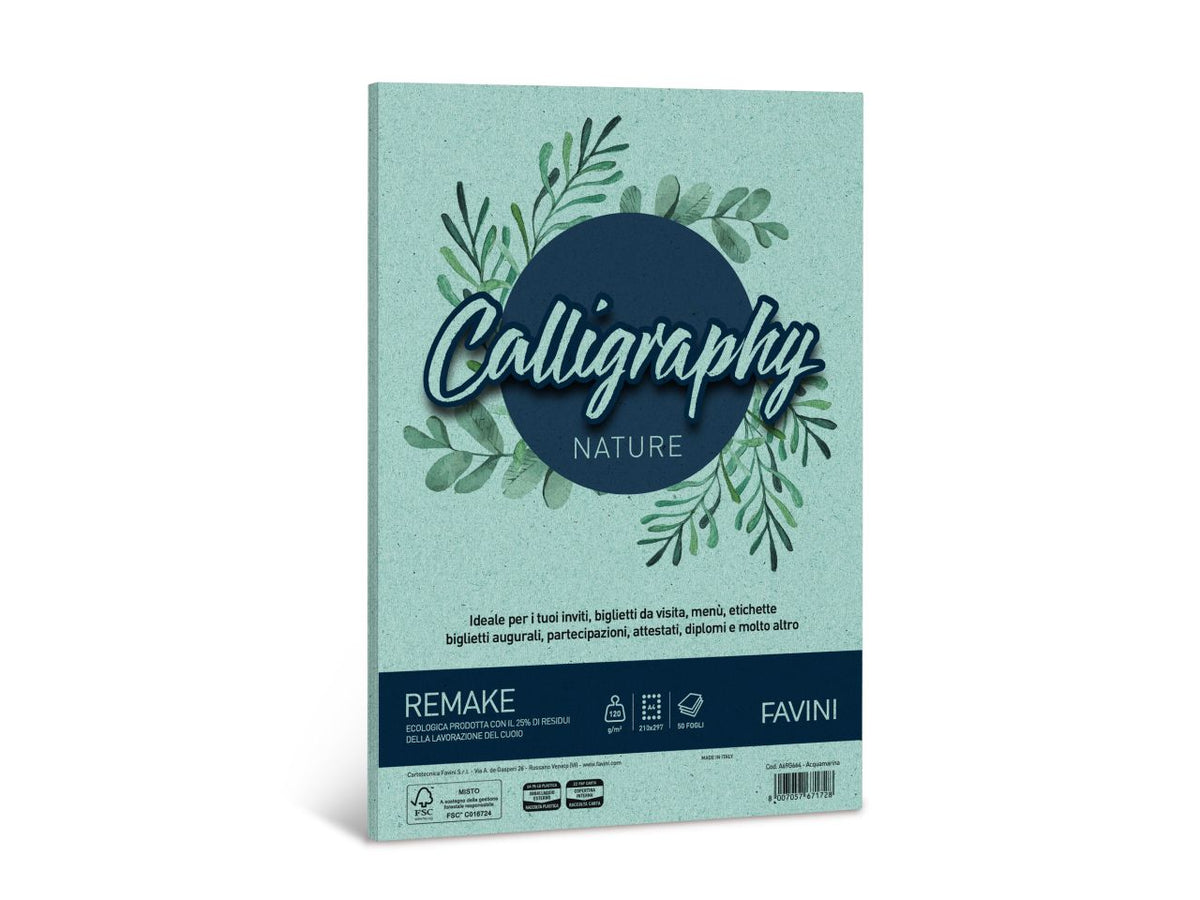 Carta calligraphy nature remake a4 120gr 21x29,7cm 50 fogli perla