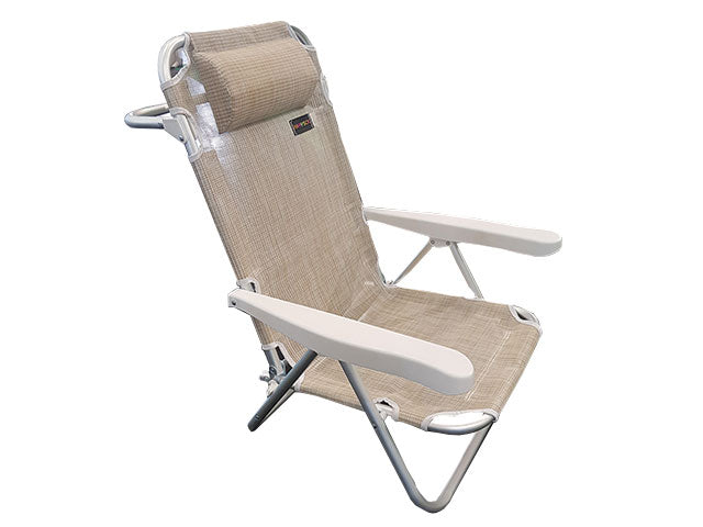 Sedia da mare textilene alluminio 61x61x78cm di colore ecru'