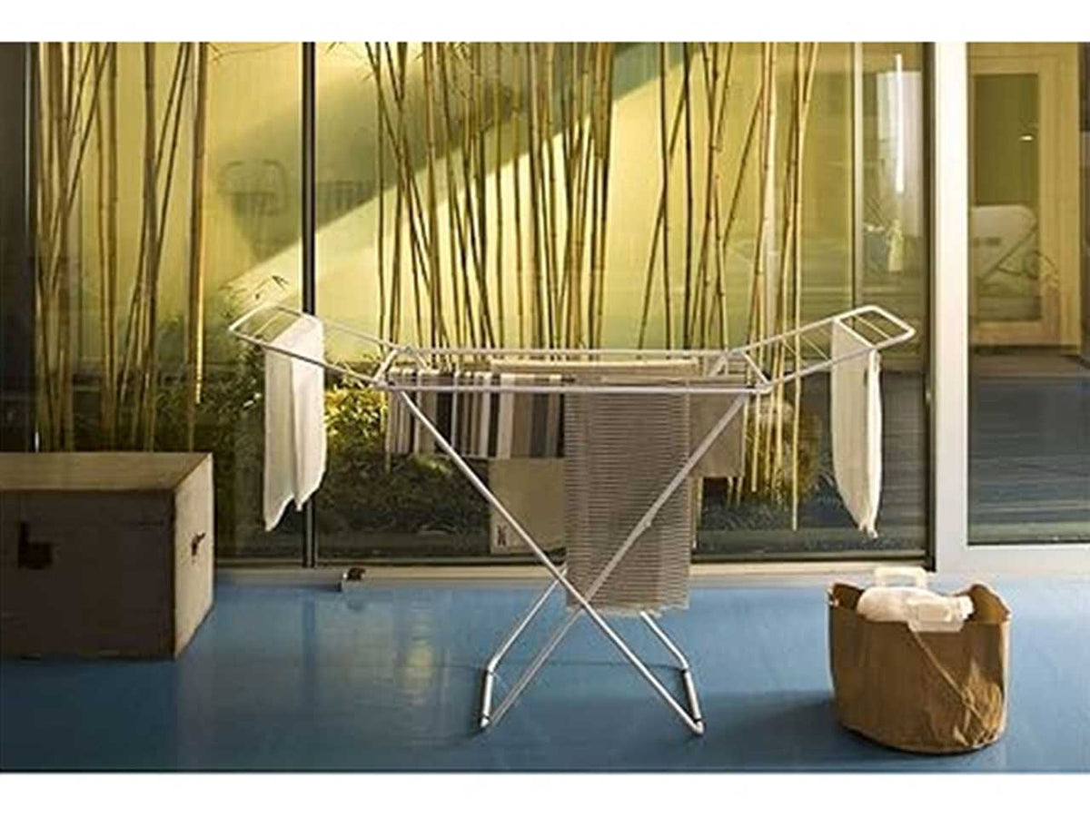 Stendibiancheria Jolly Da Pavimento, Stendino Con Piedi Antiscivolo, Spazio Stenditura 18 mt, Metallo, Per Interni, Acciaio 180 x 55 x 93 cm, 2.55 Kg - Gimi $