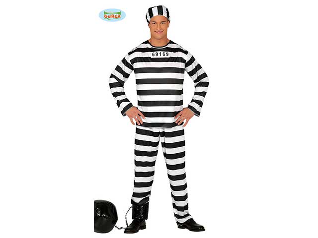 Costume da detenuto da adulto taglia l 52-54