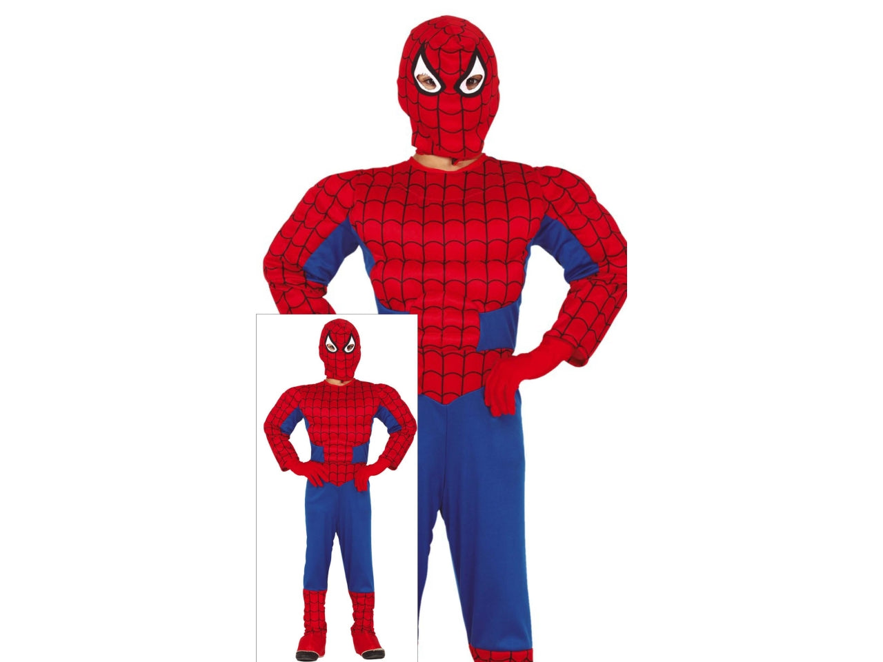 Costume supereroe muscoloso 5-6 anni