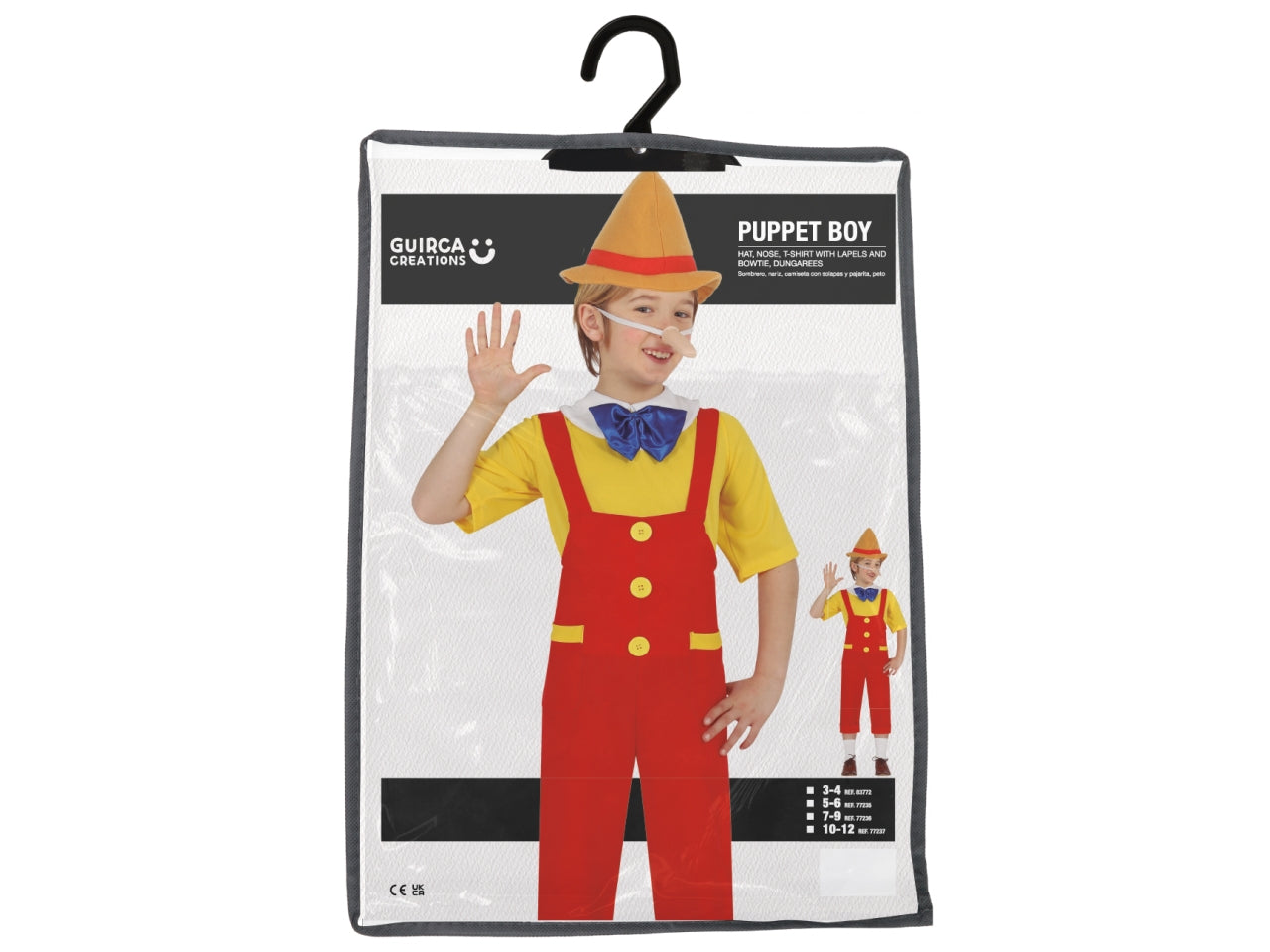 Costume burattino boy 7-9 anni