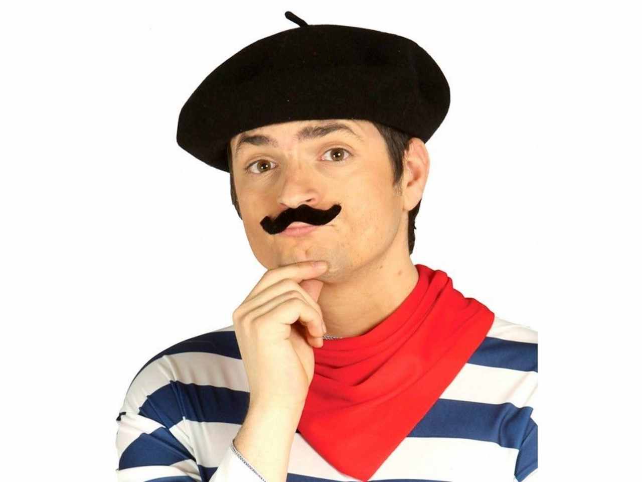 Cappello basco nero per travestimento pittore bohémien mimo
