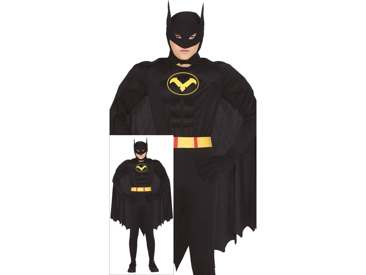 Costume eroe nero ragazzo 14-16 anni
