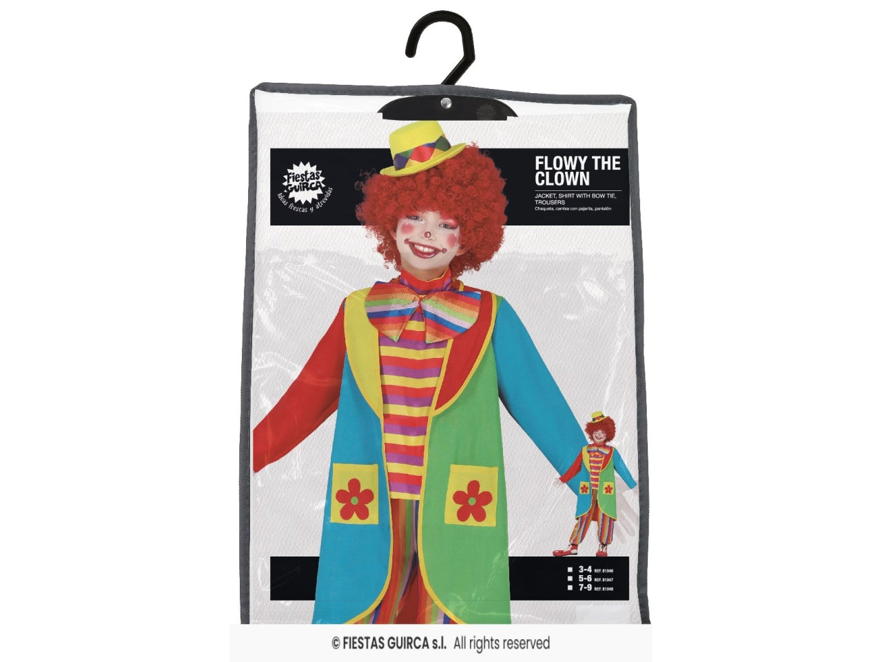 Costume clown flowy 3-4 anni