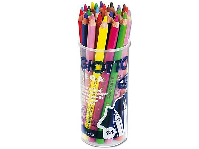 Pastelli colorati mega esagonali fusto uguale alla mina colori assortiti D 5.5 mm Giotto