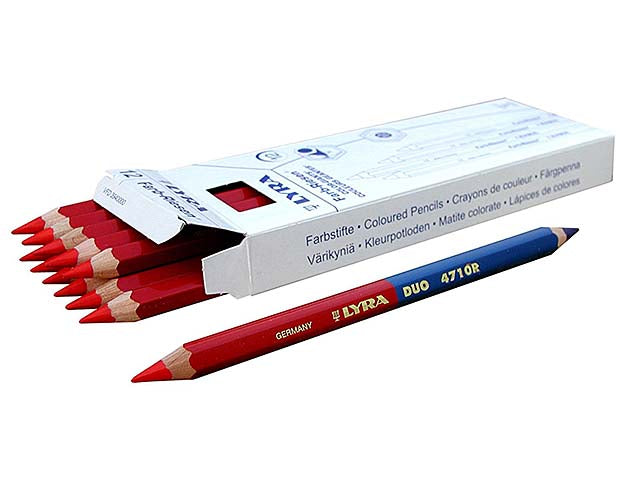 Matita Lyra bi con due mine esagonale rosso-blu mina diamentro 6.25 mm