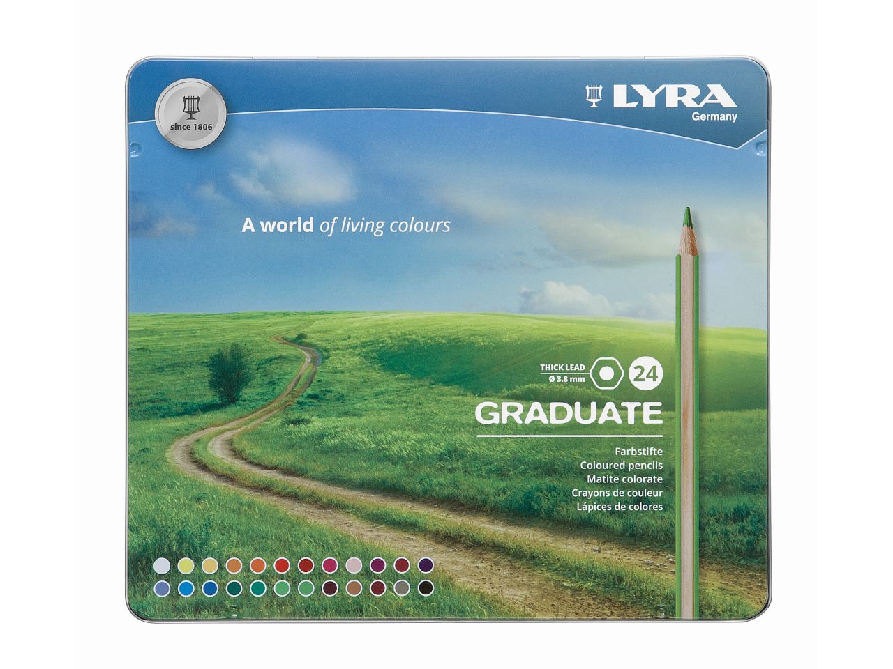 Pastelli lyra graduate misura mina da 3,8mm la confezione comprende 24 pastelli