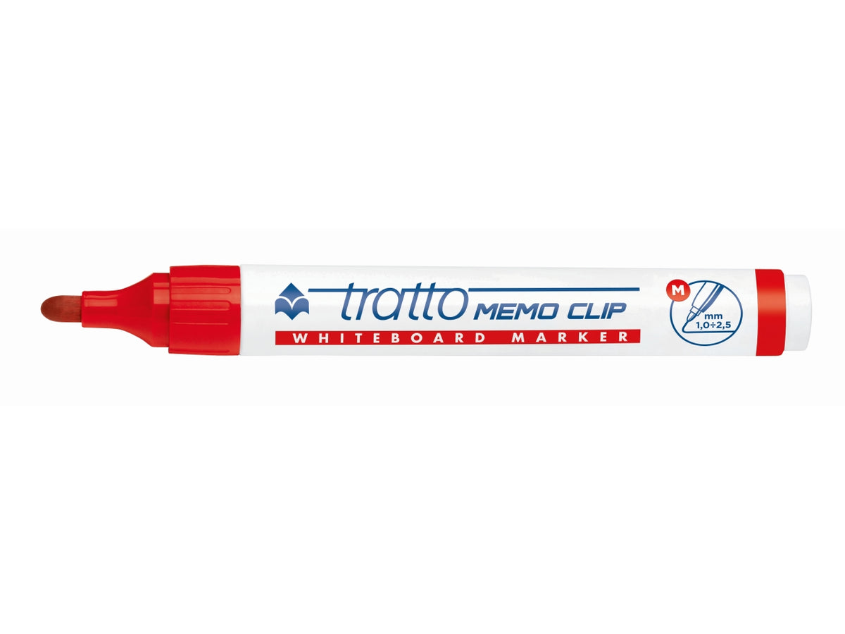 Pennarelli da lavagna bianca Tratto memo clip rosso punta tonda 4 mm - Fila