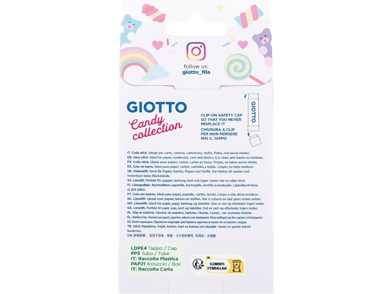 Giotto colla stick Candy Collection, confezione 2 pezzi da 20 gr
