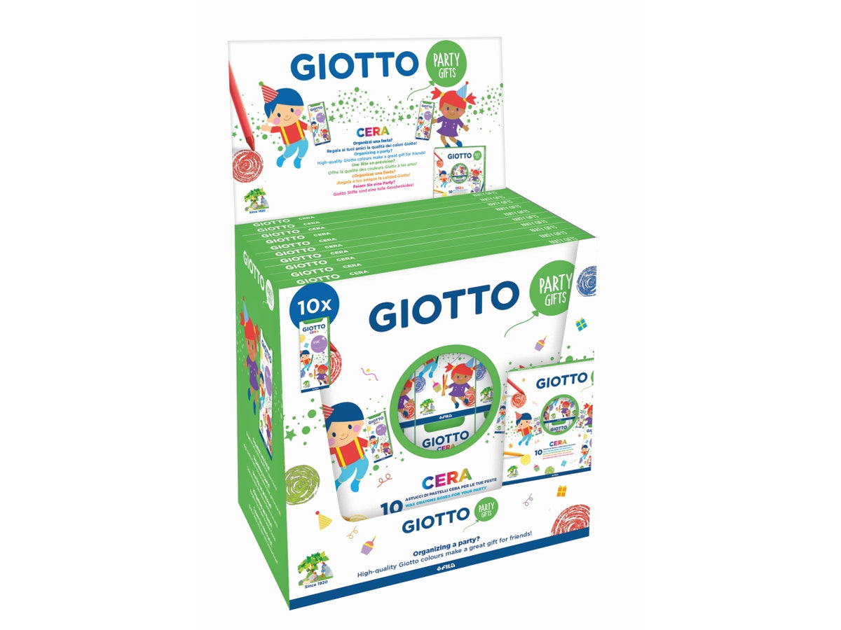 Giotto Party Gift, Set Pastelli a cera per feste di compleanno, 3 +