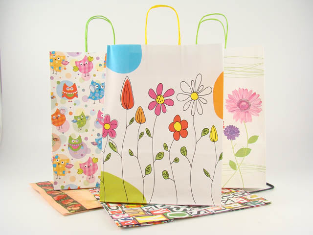 Shopper in carta 26x12x35cm, fantasie assortite