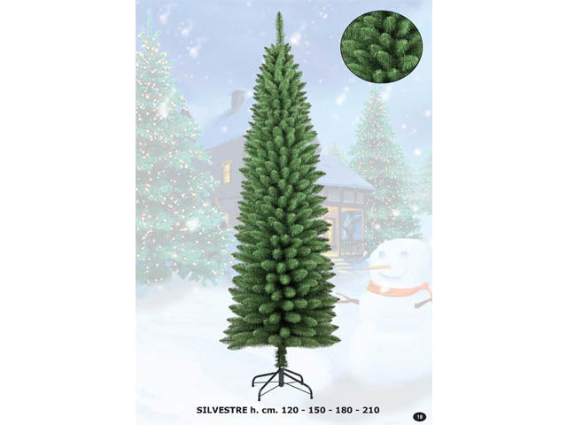 Albero di natale silvestre 240cm d.66cm 505 rami montaggio pencil pvc