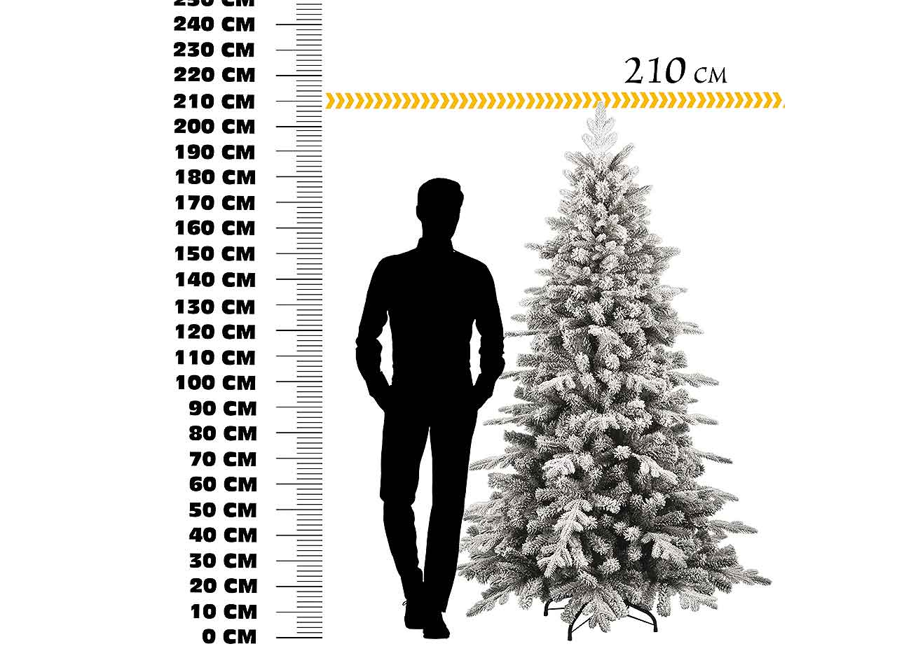 Albero di natale galaxy 210cm pe+pvc floccato con glitter d.111 948 rami montaggio ad ombrello $