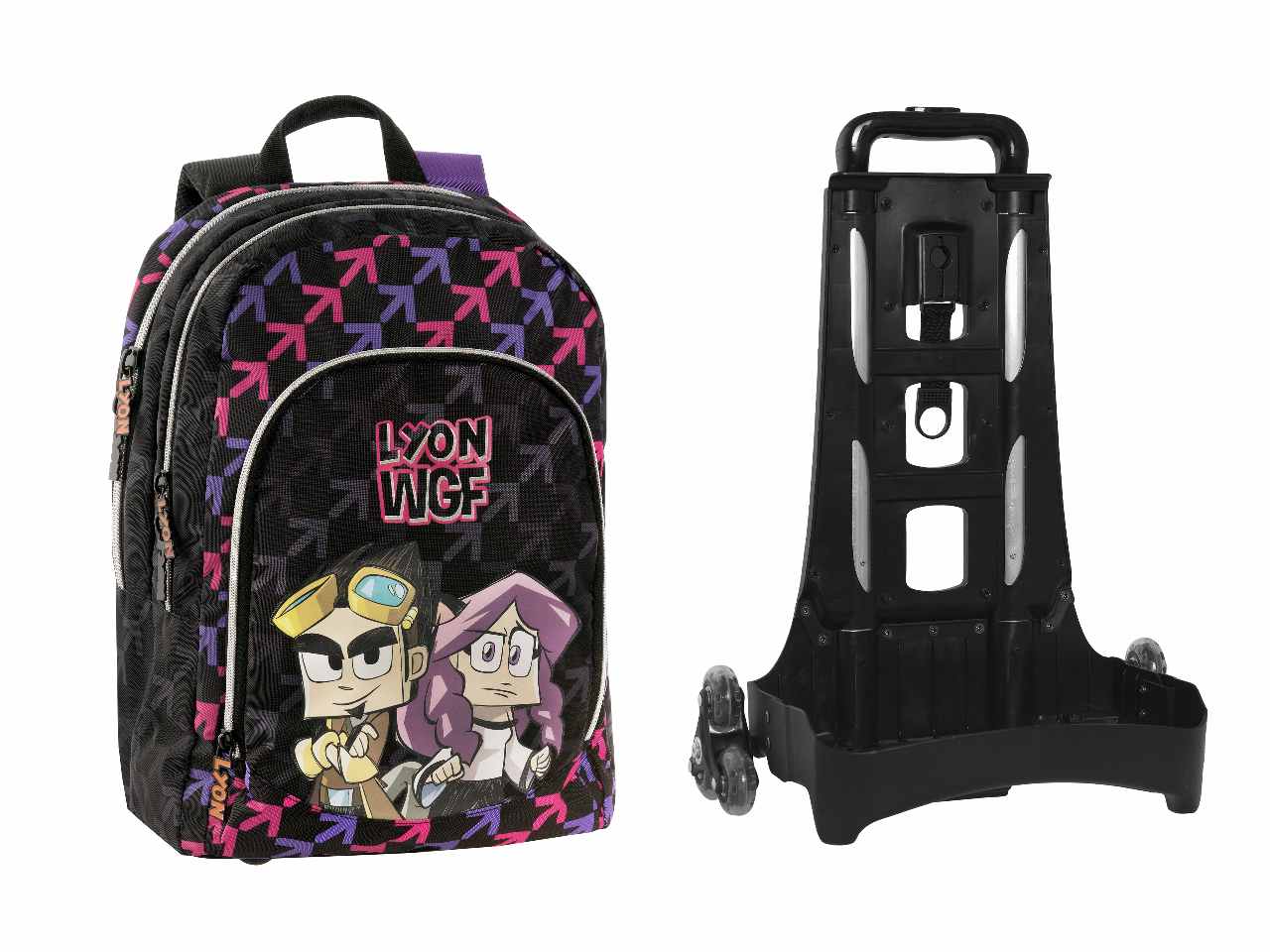 Zaino organizzato trolley staccabile new lyon gamer + anna$
