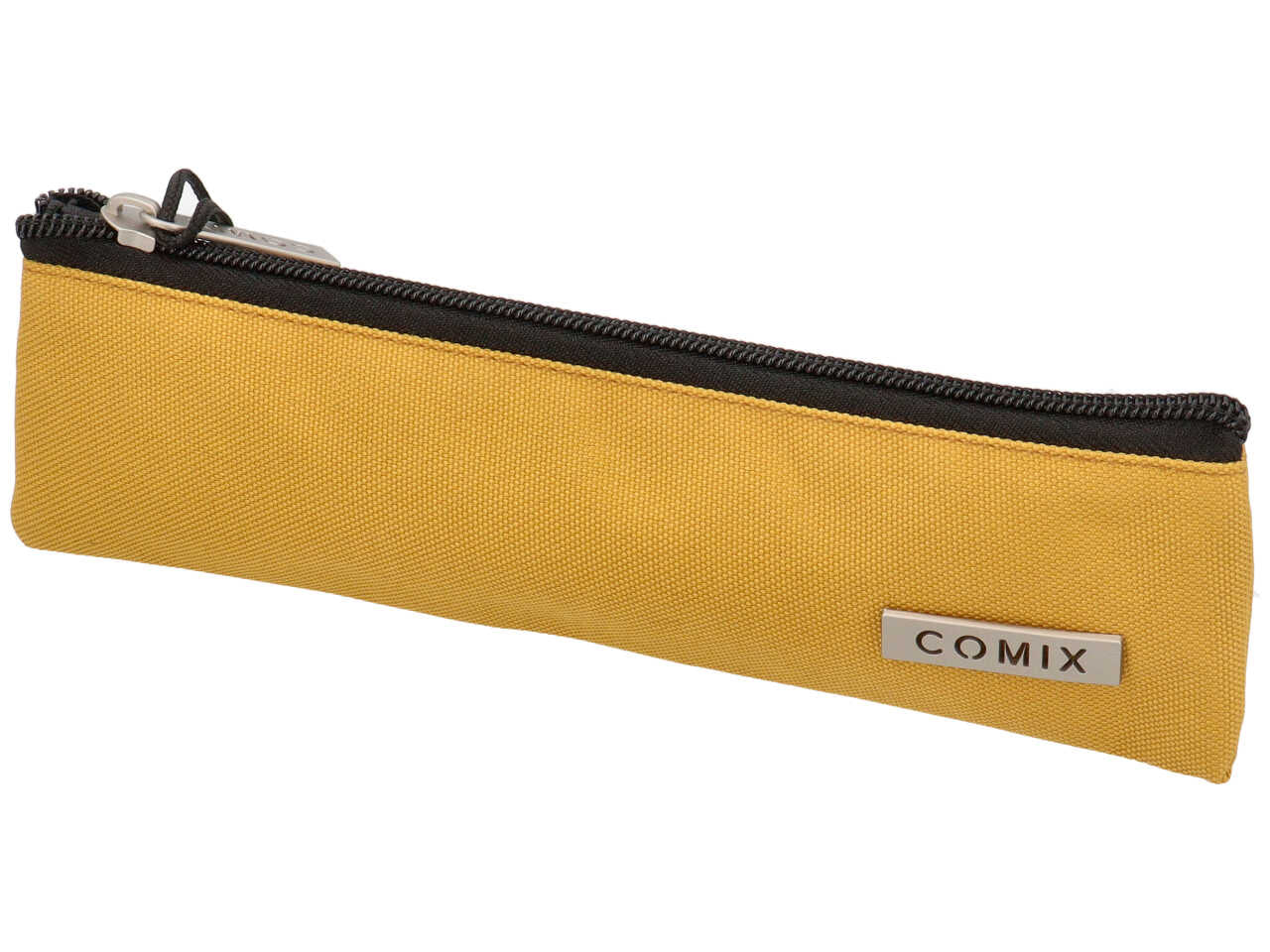 Astuccio a bustina 2 penne monocolore senape, 22x6 cm - Comix