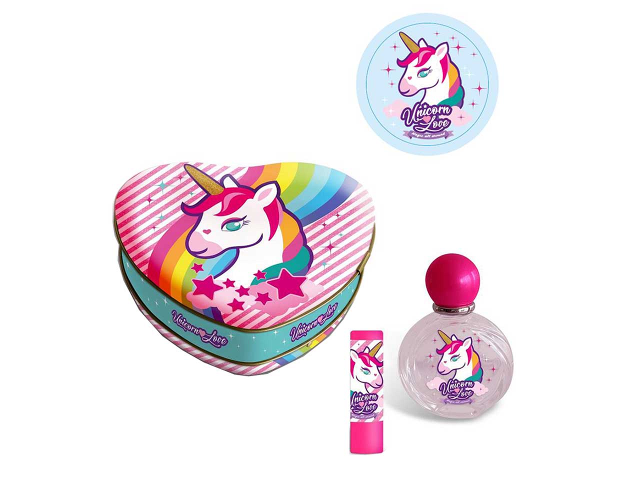 Unicorn love cuore metallo