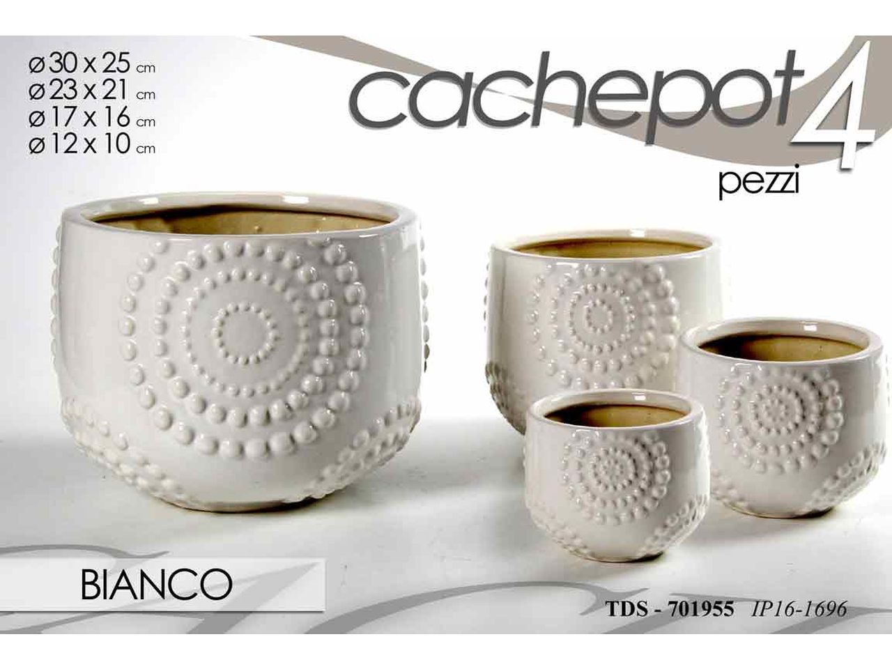 Cachepot bianco 4pz 701955