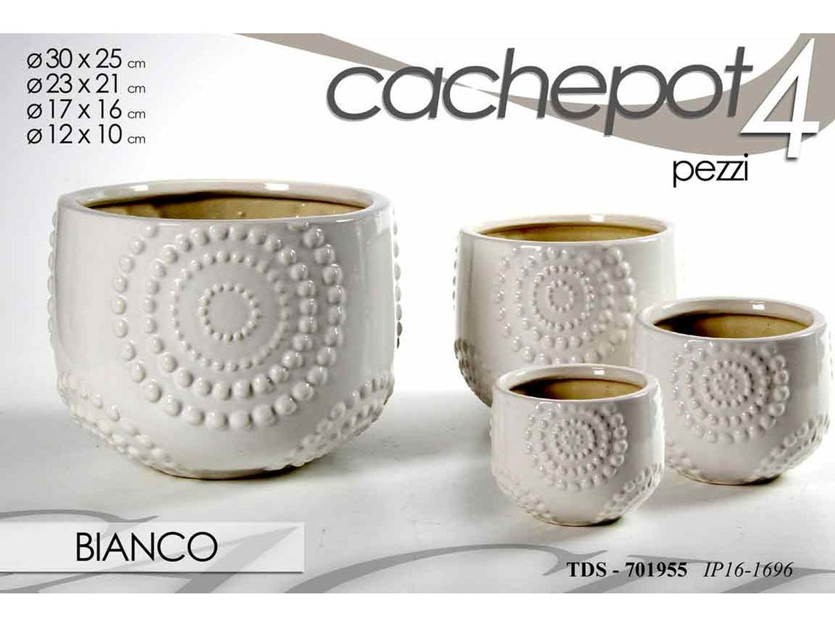 Cachepot bianco 4pz 701955