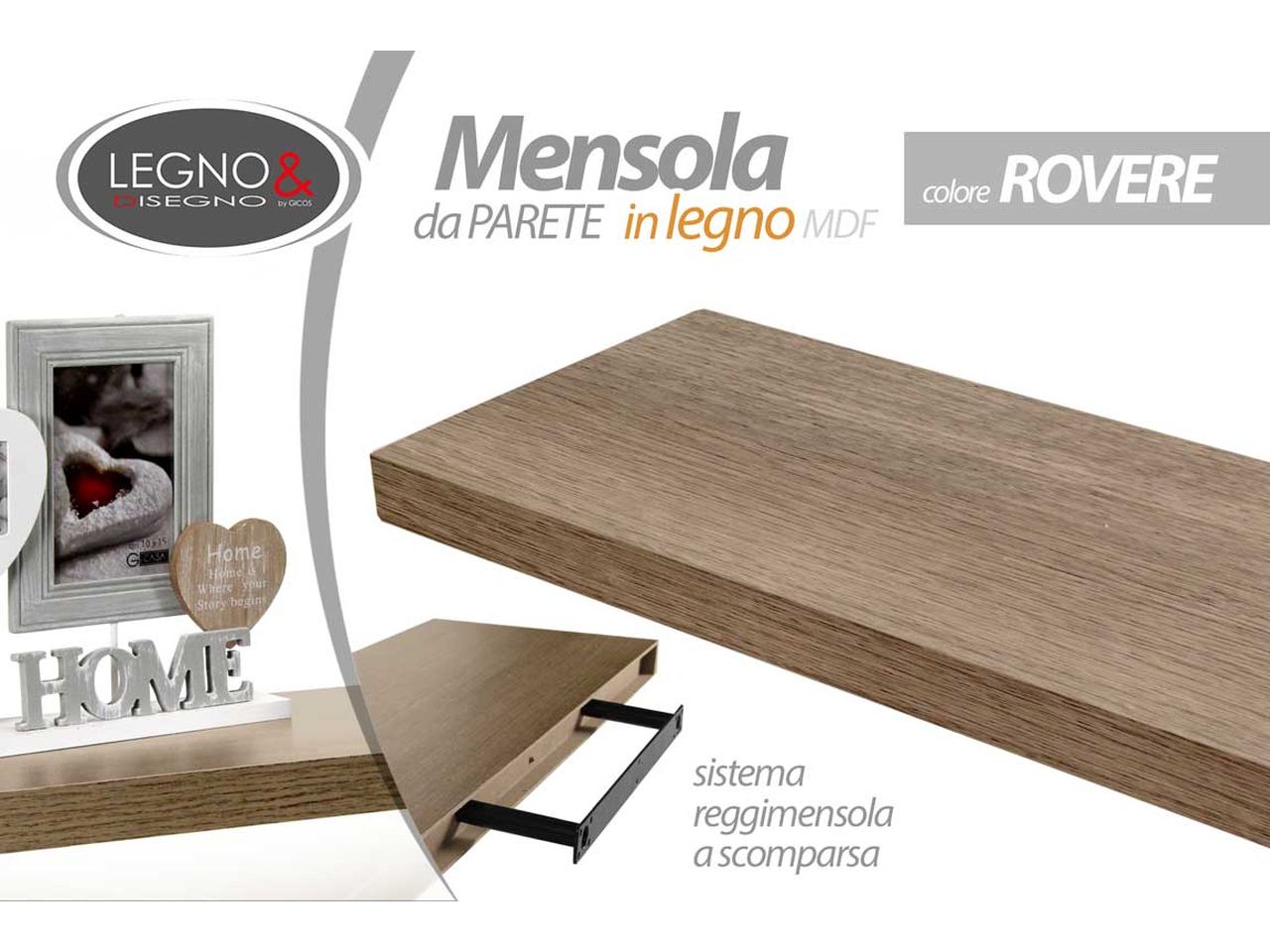 L.rovere mensola 120x25x4cm 788864