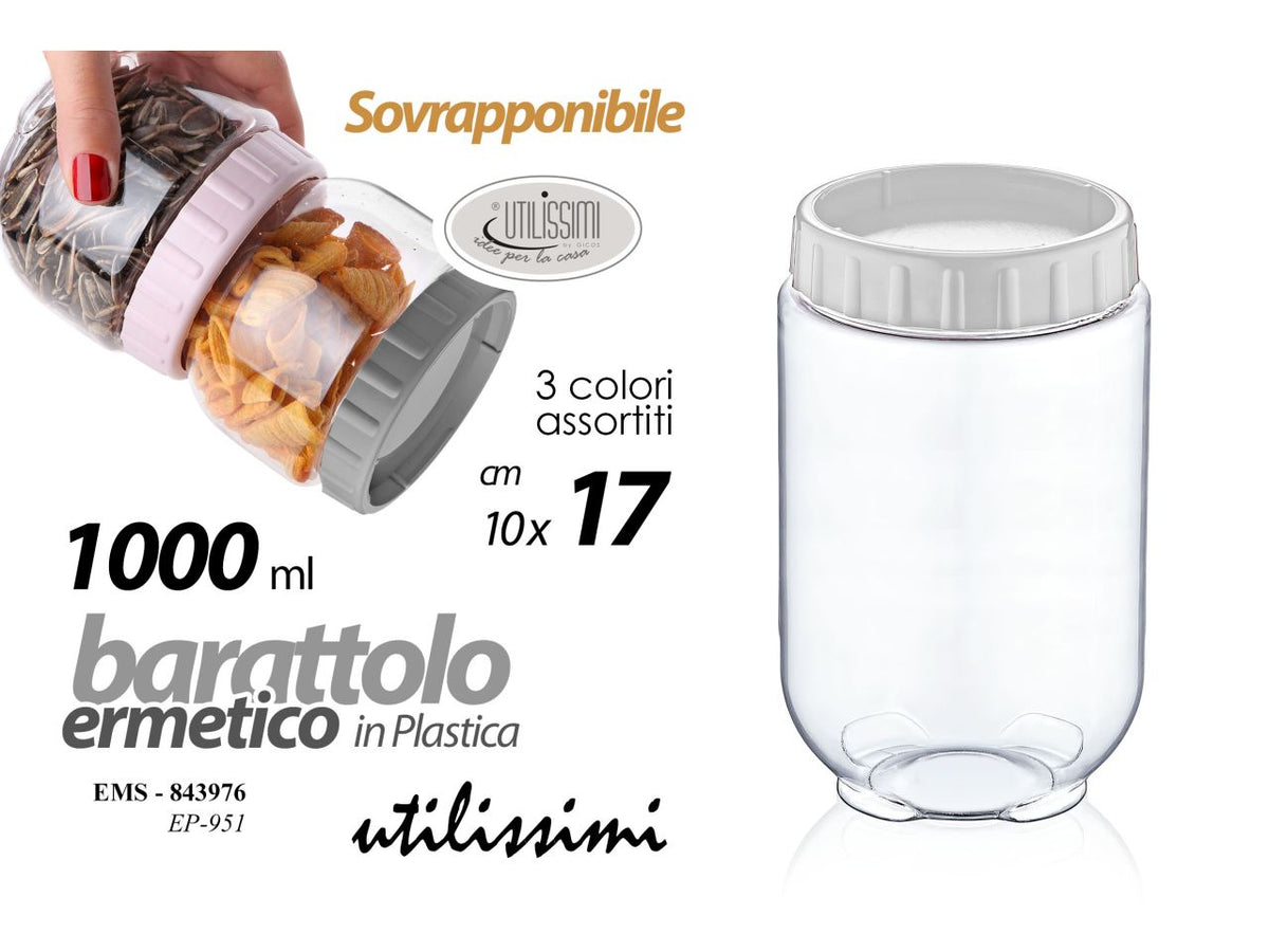 Barattolo di plastica da 1lt 10x17cm