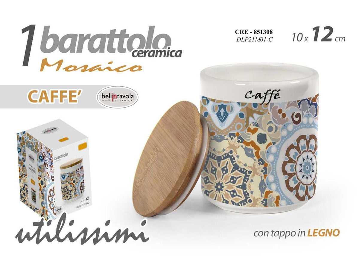 Barattolo per il caffe' mosaico misura 10x12cm