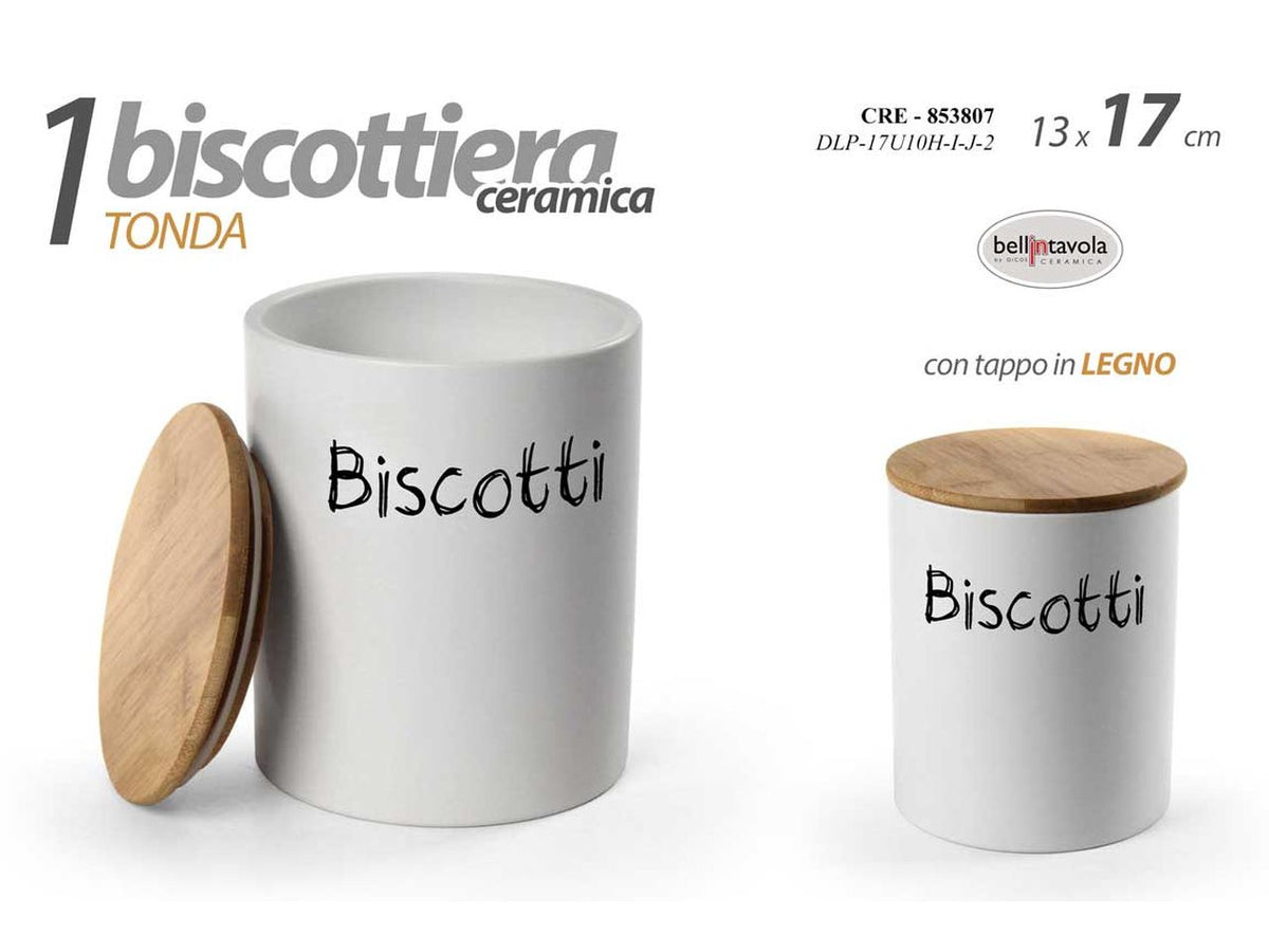 Biscottiera colore bianco misura 13x17cm