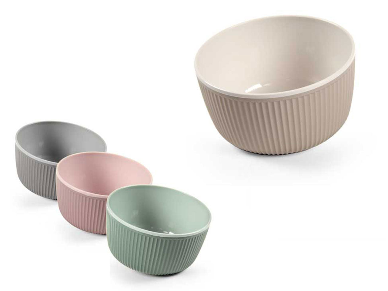 Ciotola da cucina in plastica 520 ml con decorazione a rilievo in colori assortiti - 7x12 cm Gicos