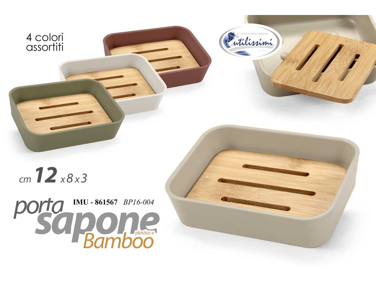 Porta sapone solido in plastica colori assortiti misura 12x8x2,8cm