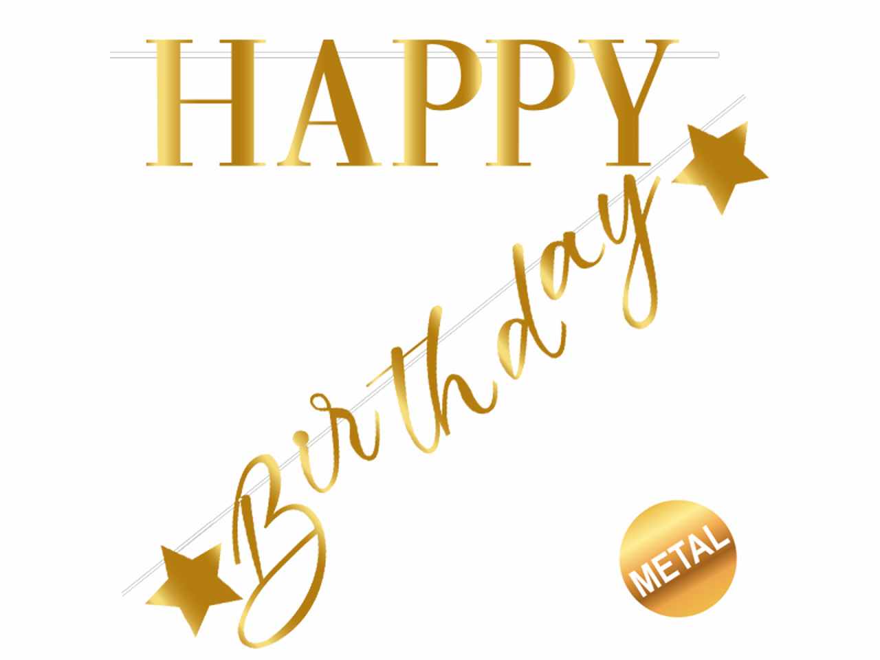Festone happy birthday oro 2mt 54574