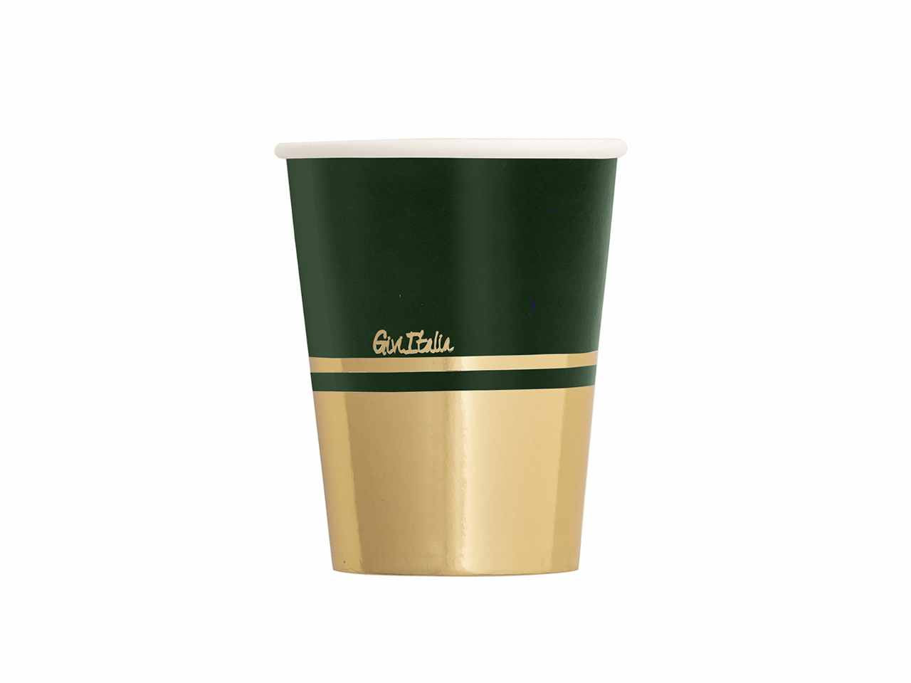 Bicchieri 8 pezzi con verde e oro 250cc 8 pezzi$