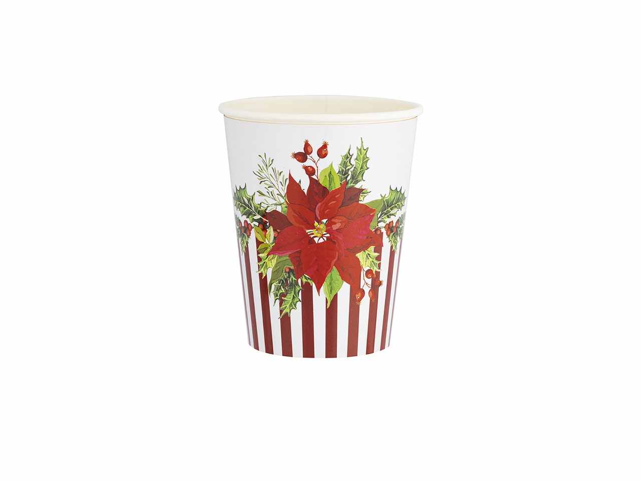 Bicchieri con 8 cover 250cc christmas flower 8 pezzi$
