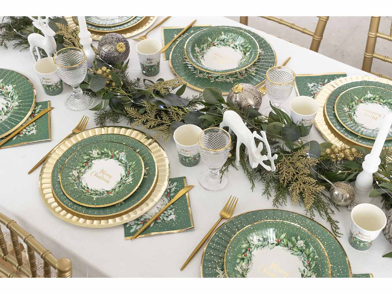 Piatti cm24 christmas ghirlanda 8 pezzi$