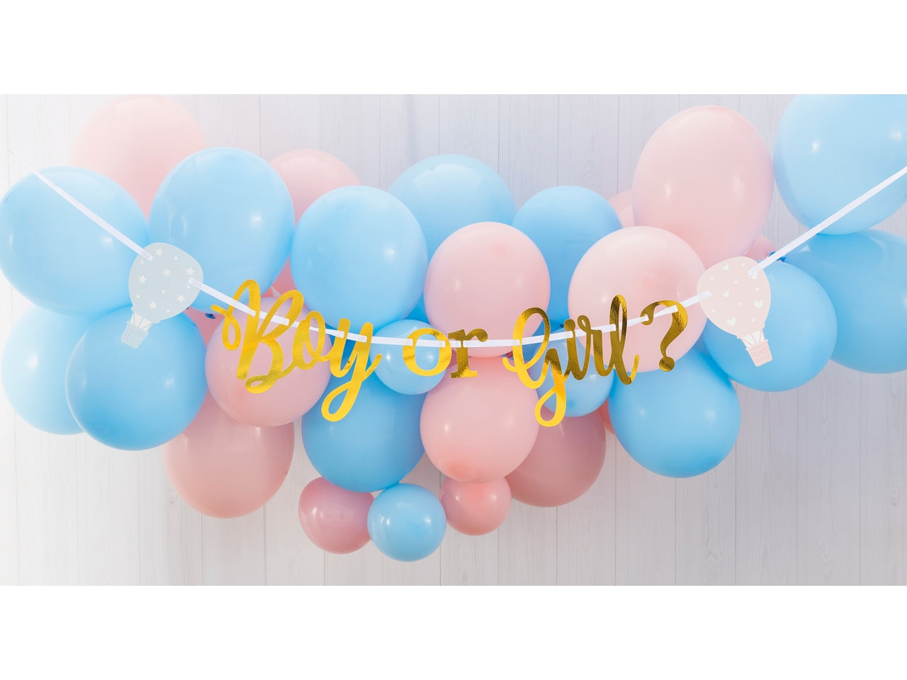 Festone multicolor in carta per gender reveal party, 1 mt - Givi Italia