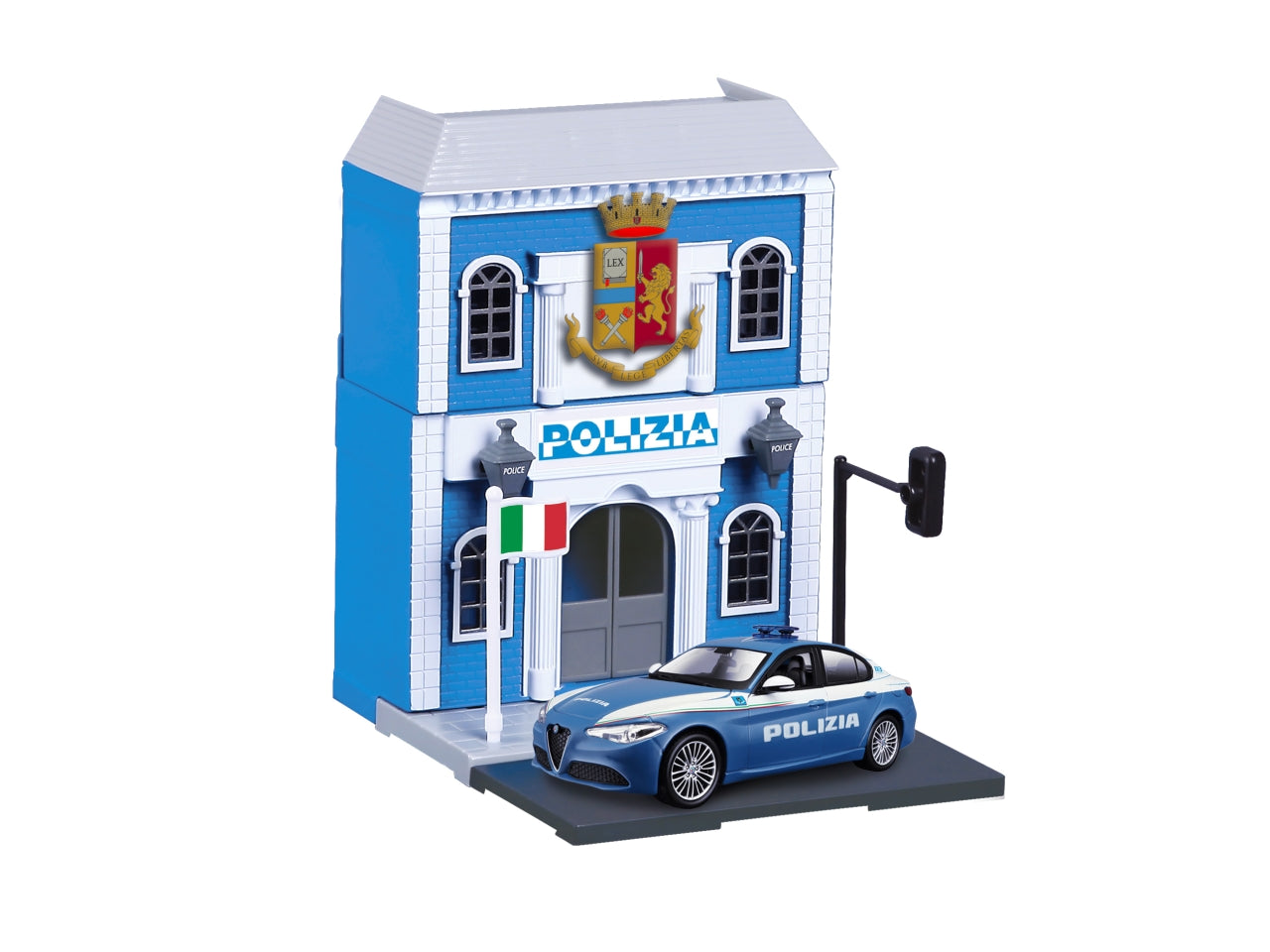 Burago city espositore completo di veicoli della polizia in scala 1:43 - l'espositore contiene 62 veicoli