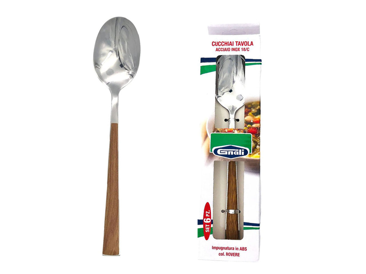 Cucchiaio caffè manico rovere set da 6 cucchiai