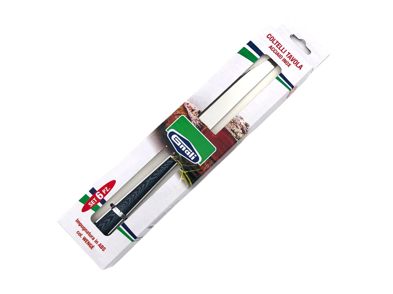 Coltello tavola manico wenge' set da 6 coltelli