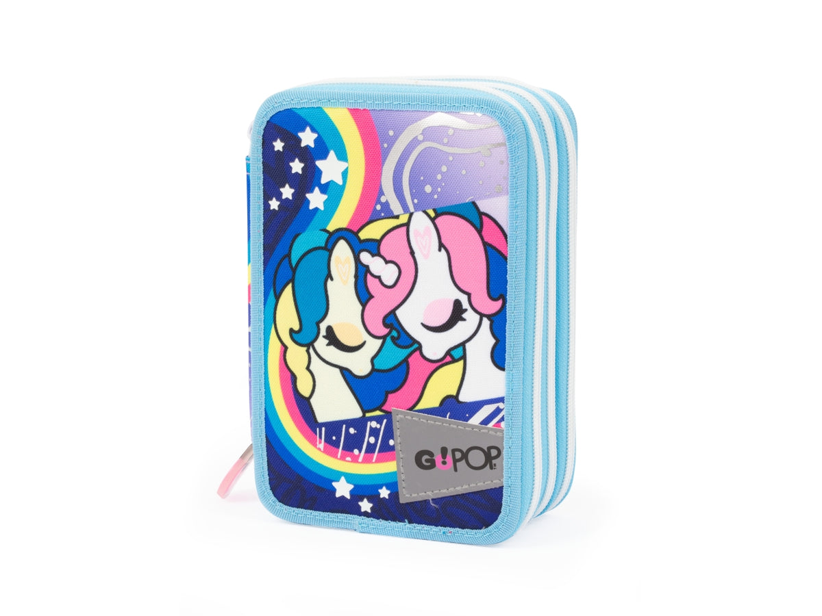 Astuccio Triplo GO POP, Completo di Set Cancelleria, Astuccio 3 Scomparti per Bambine e Ragazze, Prima Elementare, Per Scuola Elementare e Medie - Giochi Preziosi$