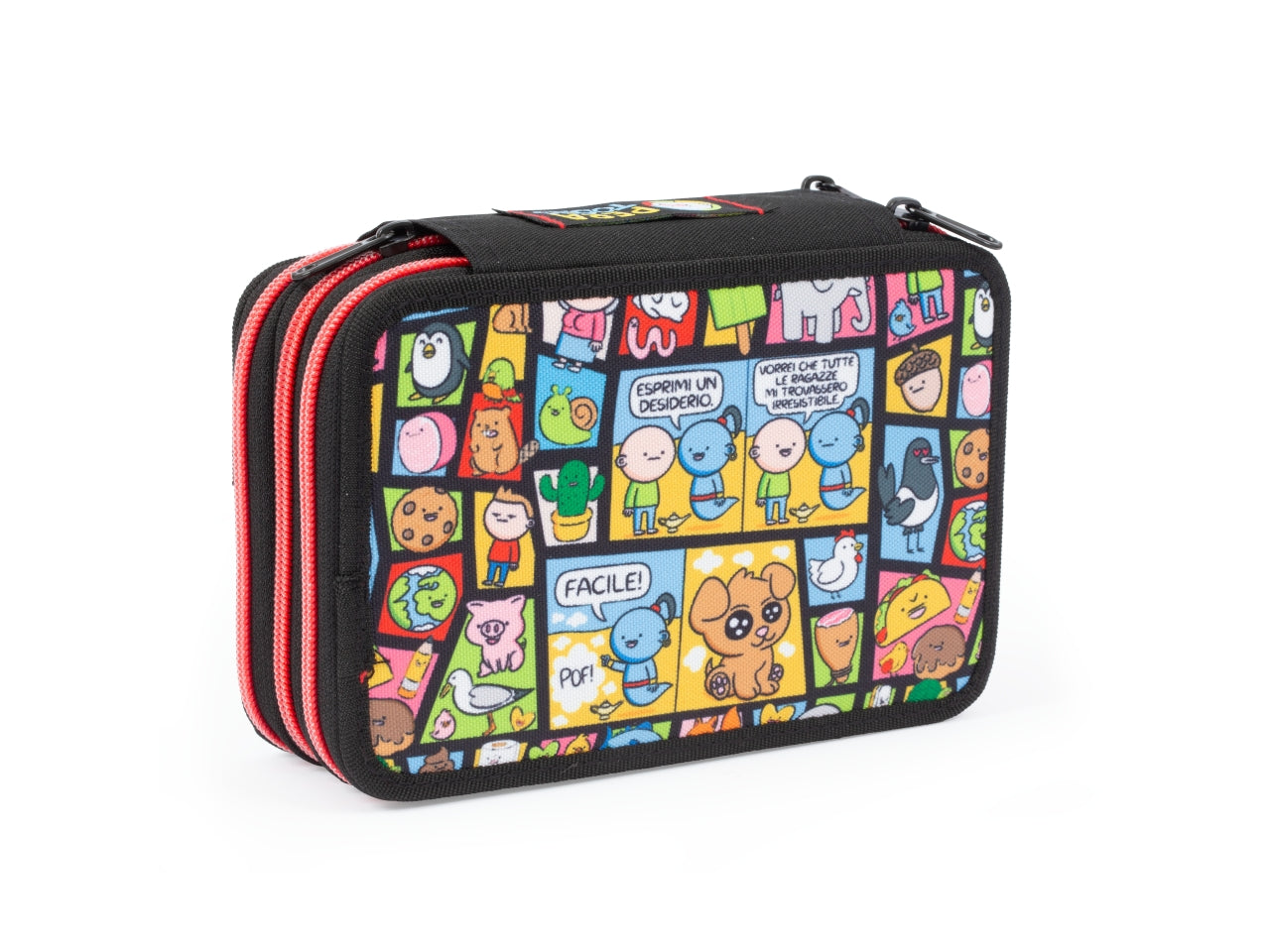 Astuccio Triplo Pera Toons - Scuola Ufficiale di Pera Toons, Completo Di Set Cancelleria, 3 Scomparti per Bambini e Ragazzi, Per Scuole Elementari e Medie - Giochi Preziosi