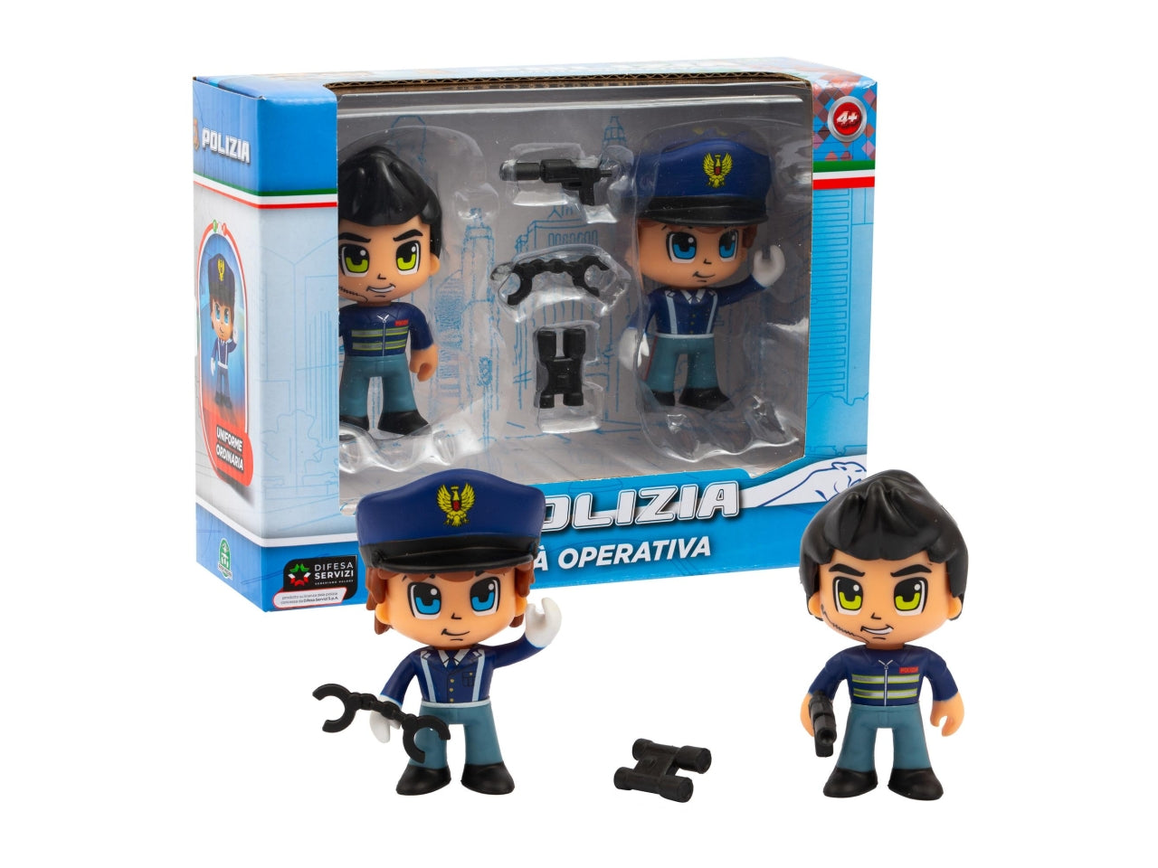 Polizia pack 2 personaggi - Set 2 personaggi con divisa Polizia e accessori da equipaggiamento. - Giochi Preziosi