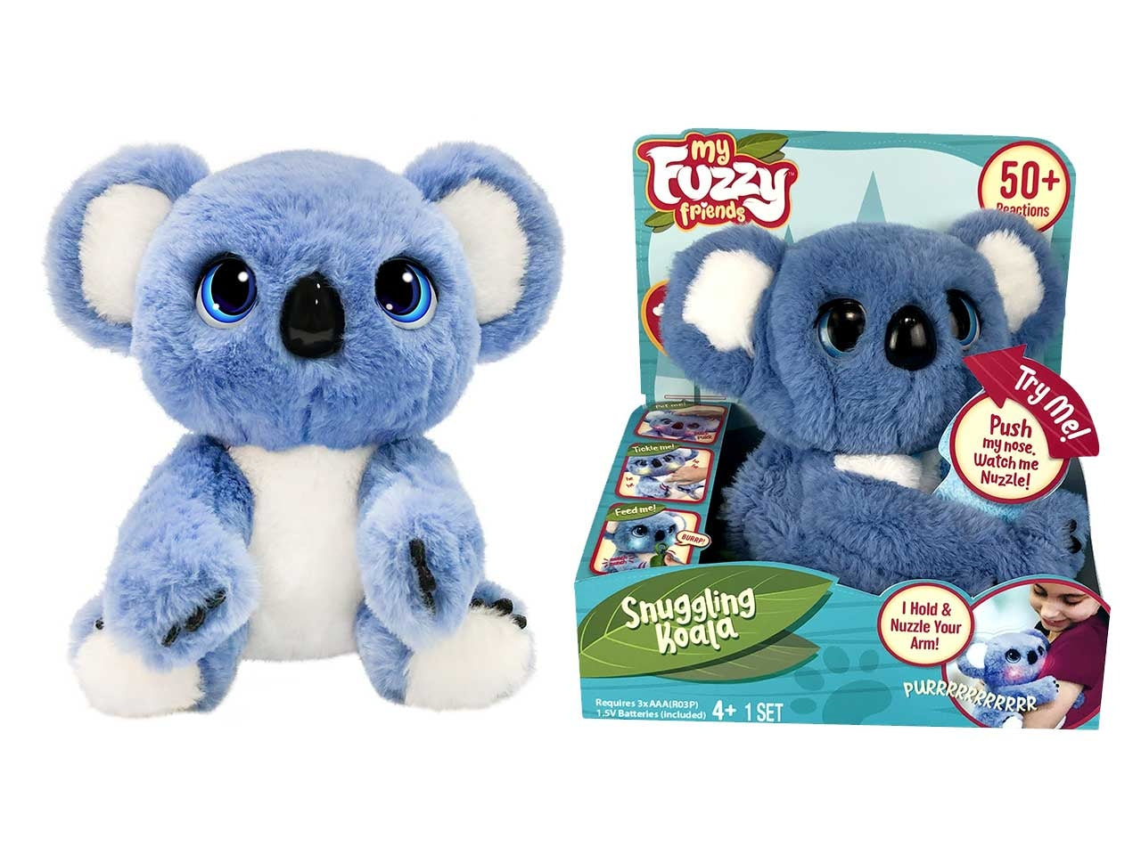 My fuzzy friends sidney il koala peluche con guance luminose e 50 suoni per bambini dai 4+ anni - Giochi Preziosi