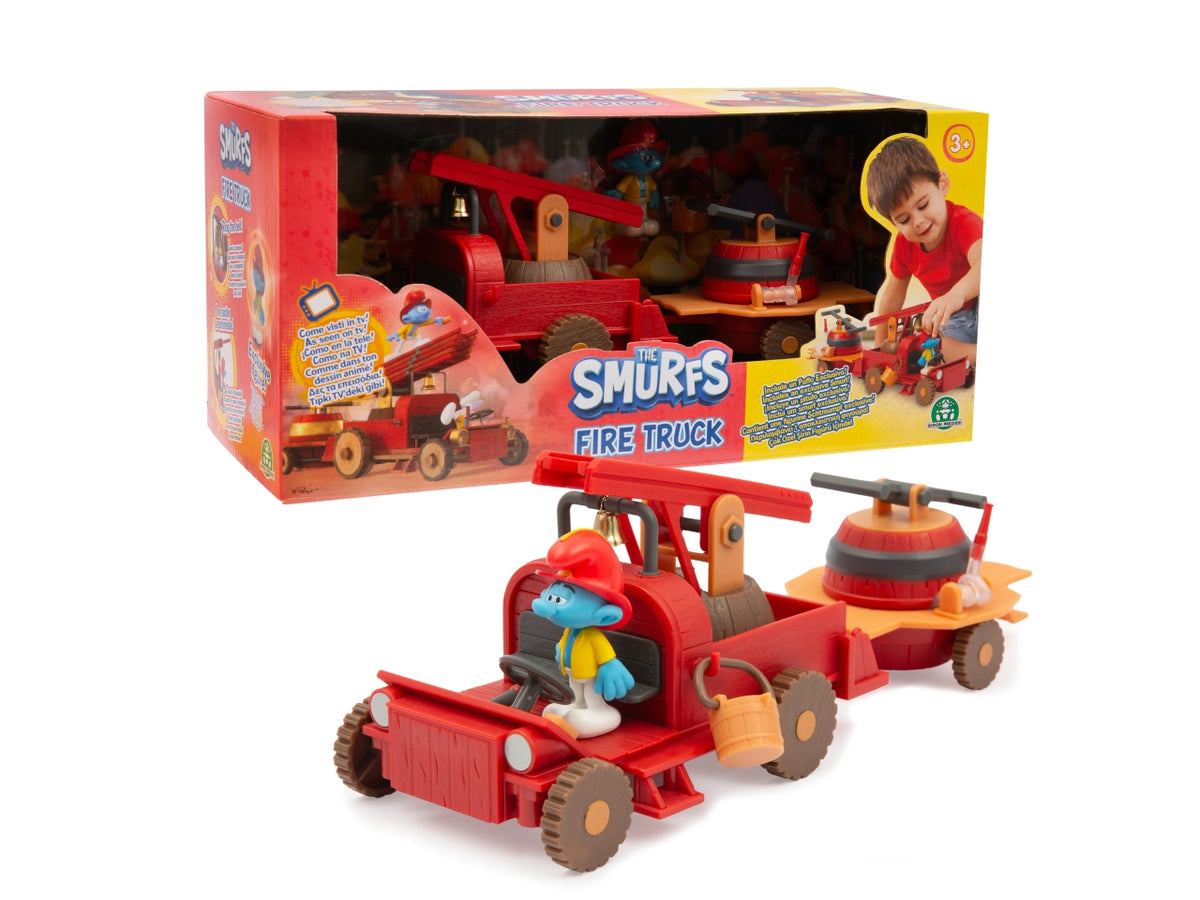 Puffi camion dei pompieri - Nuovissimo playset dei pompieri composto dal camion con funzione, accessori - Giochi Preziosi $