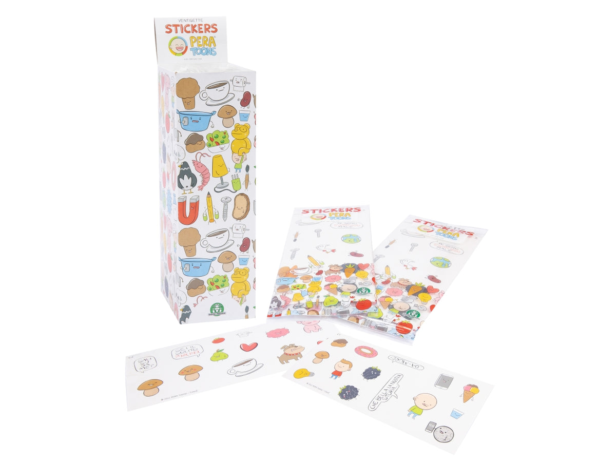 Pera toons 36 stickers attacca e stacca - Un'emozionante gioco di carte con freddure e battute di pera - Giochi Preziosi $