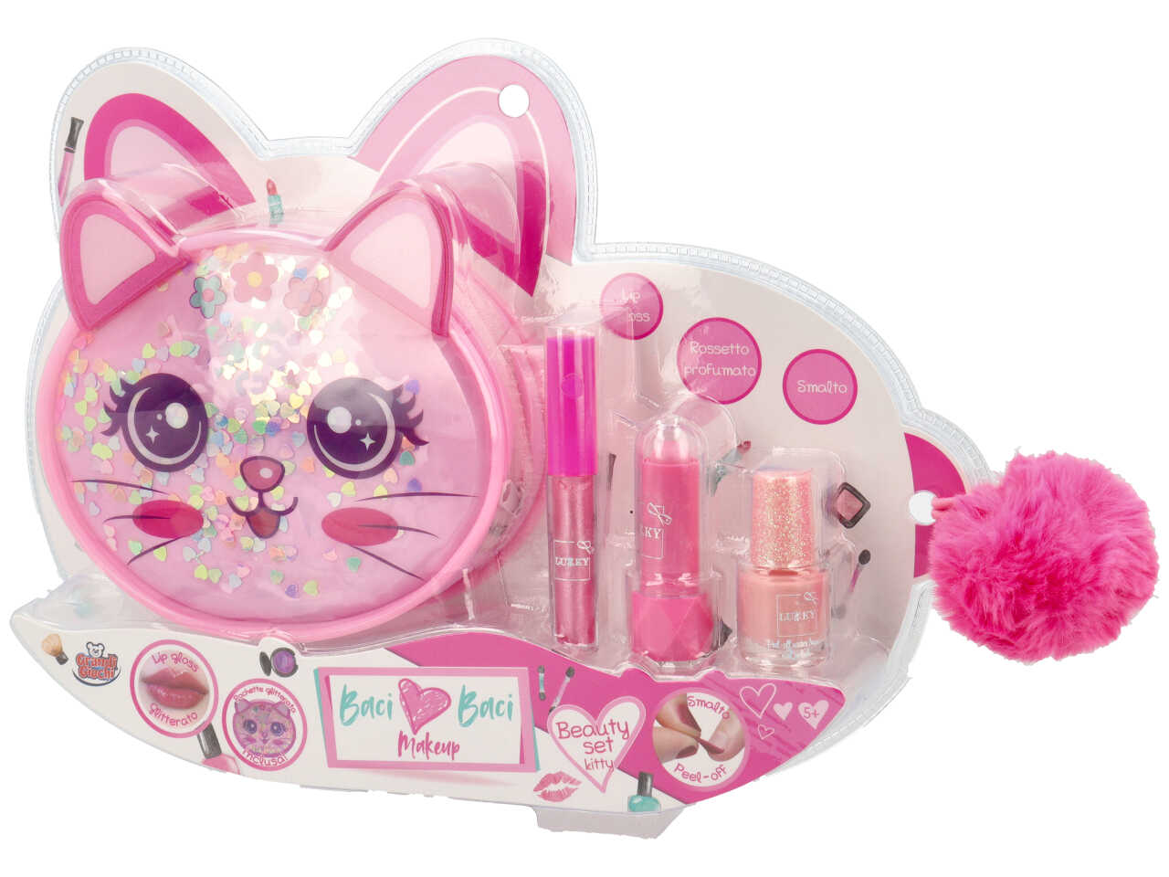 Bacibaci set gatto 1 pochette, 1 lip gloss e 1 rossetto per età 5+ | Grandi Giochi