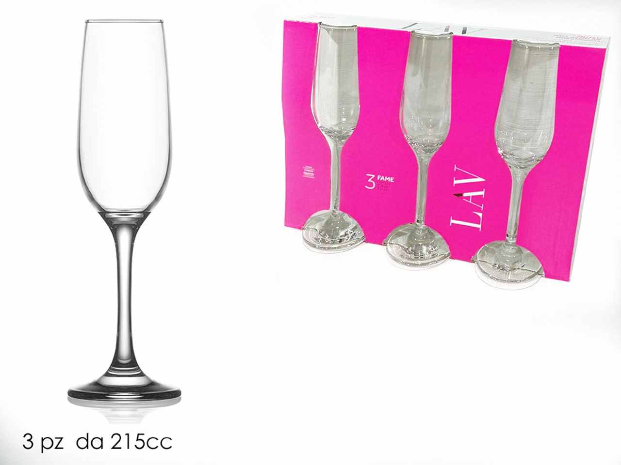 Calice champagne 215cc 3 pezzi 680502